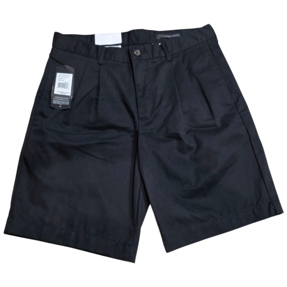 Greg Norman Men's Black Shorts Wrinkle Free Casual Essentials Pleated Size 32